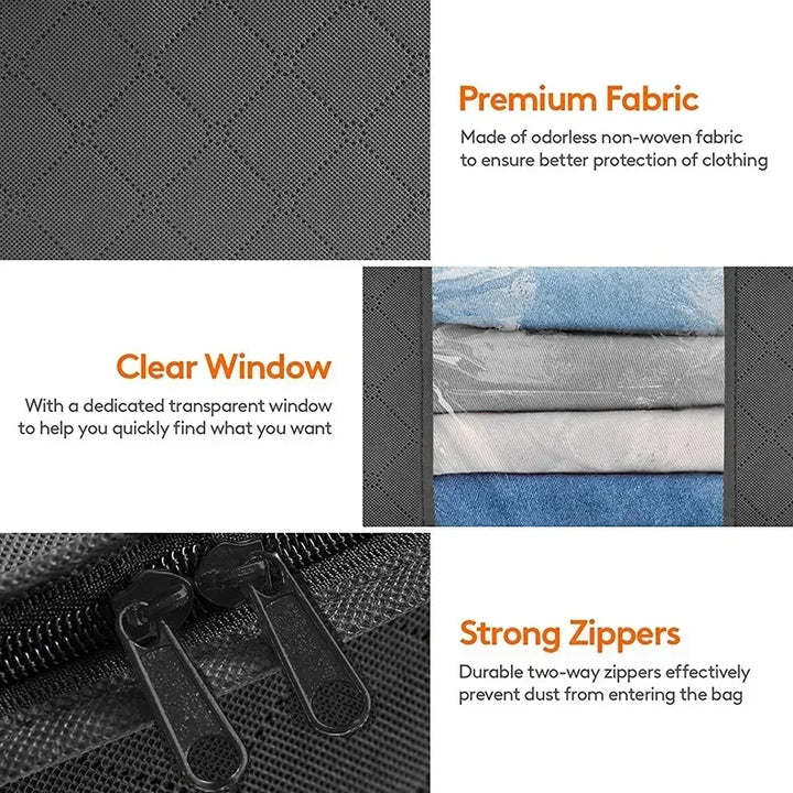 1 Piece 60L Foldable Storage Bag Clothes Blanket Organizer 55x35x32cm with Handle
