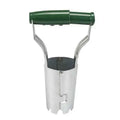 Seedling Planter Heavy Duty Steel Hole Digging Tool with Dark Green Handle for Seedling Transplanting and Planting