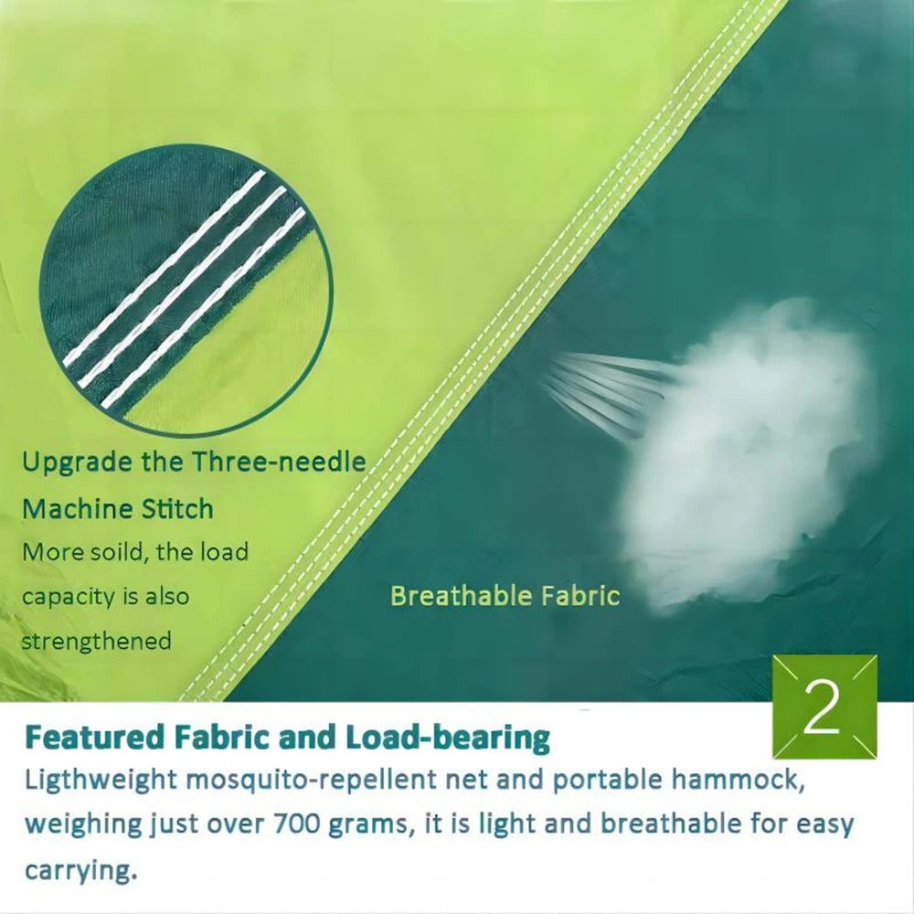 Portable Double Camping Hammock with Mosquito Net Chartreuse Outdoor Travel Hammock