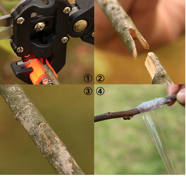 Grafting Pruner Tool Metal Branch Cutter with Grafting Knife and Film for Garden Tree Plant Pruning