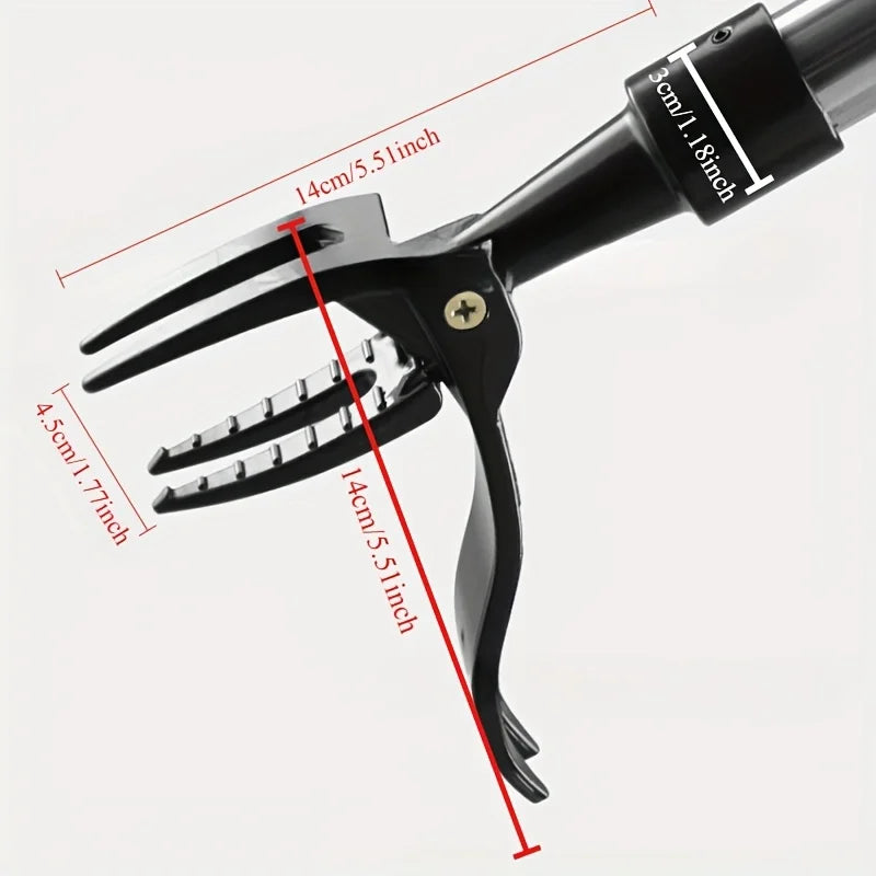 Heavy Duty Weed Puller with 4-Prong Claw Stainless Steel Root Removal Garden Tool