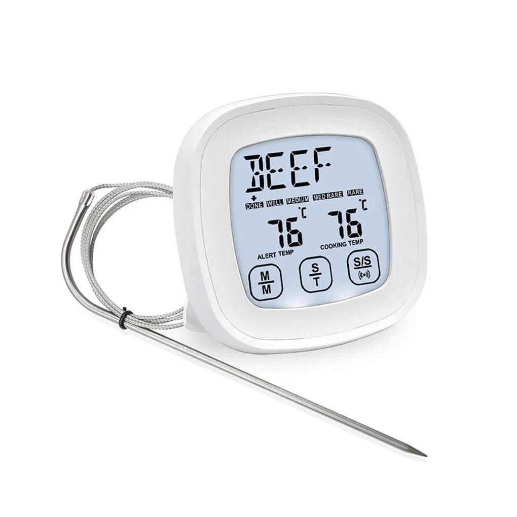 Digital Food Thermometer with Temperature Alert for BBQ Grill Oven and Cooking