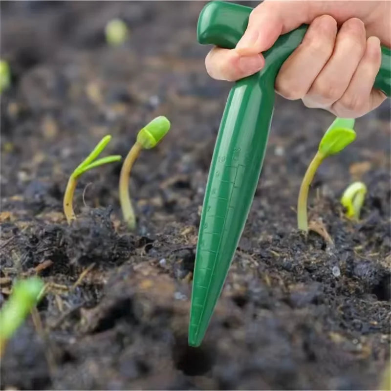 Garden Seed Sower and Hole Puncher Planting Tool Set with Precision Seed Dispenser and Depth Scale