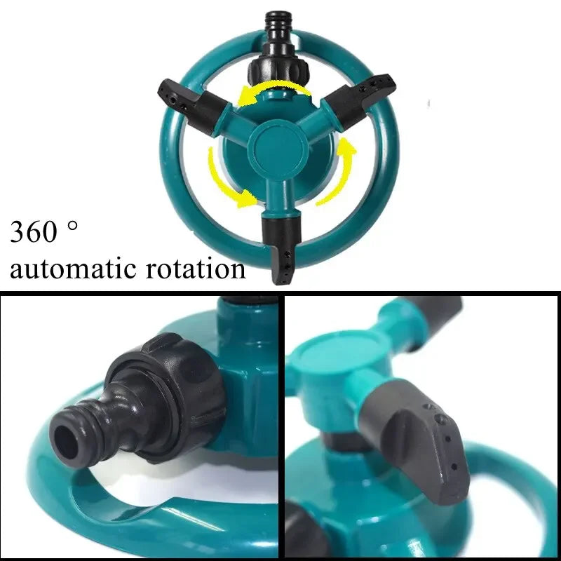 360° Rotating Garden Sprinkler Adjustable Spray Irrigation Nozzle for Lawn and Outdoor Watering