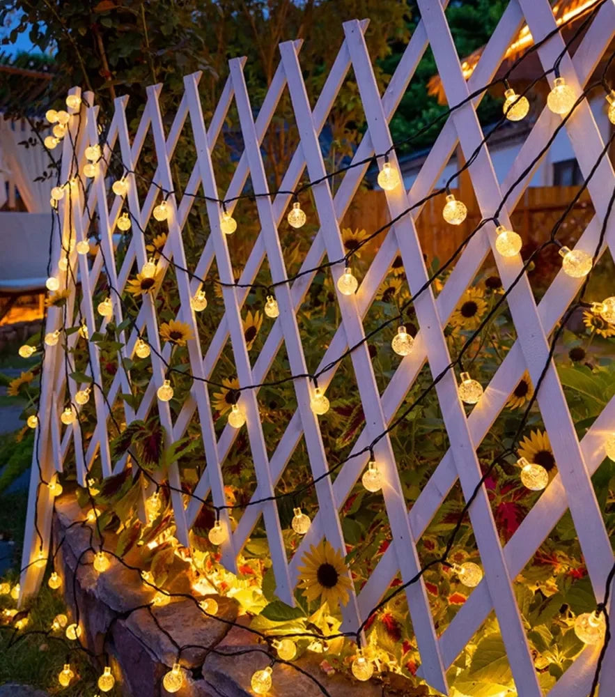 5M 20 LED Solar Bubble Ball String Lights Warm White Waterproof Outdoor Garden Patio Decorative Lights