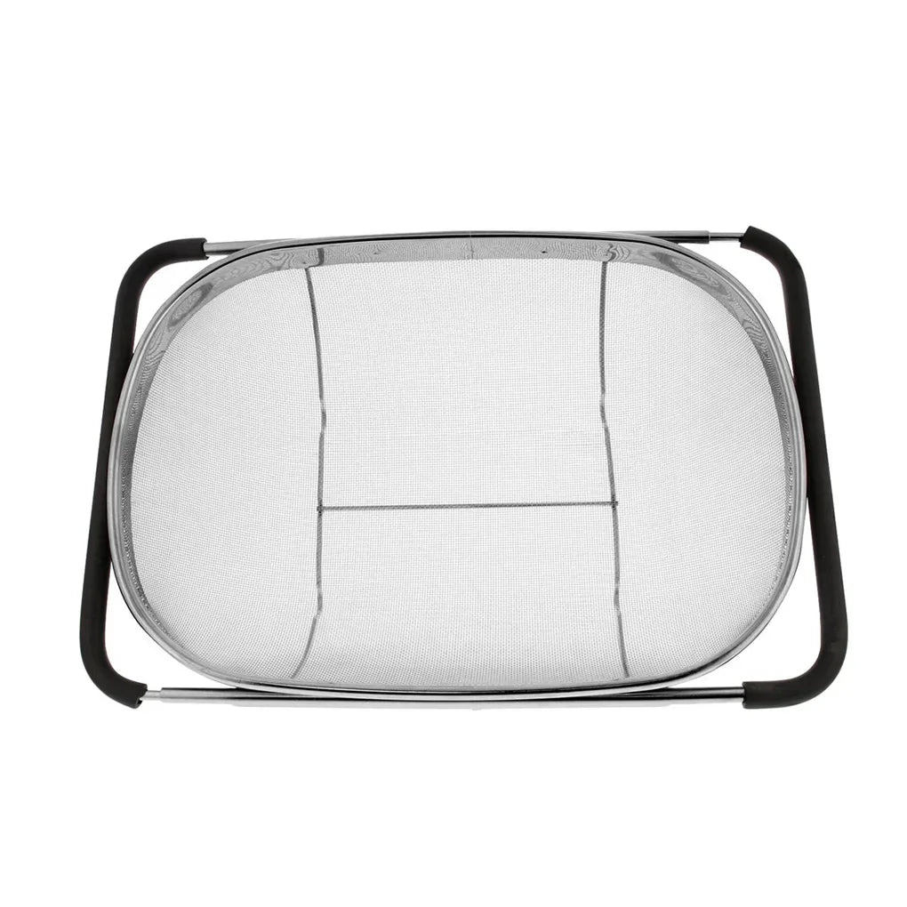 Stainless Steel Retractable Sink Colander Expandable Drain Basket with Rubber Handles