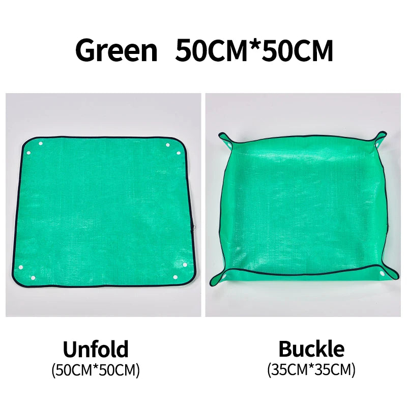 50x50cm Waterproof Planting Mat Foldable Gardening Potting Pad with Snap Corners