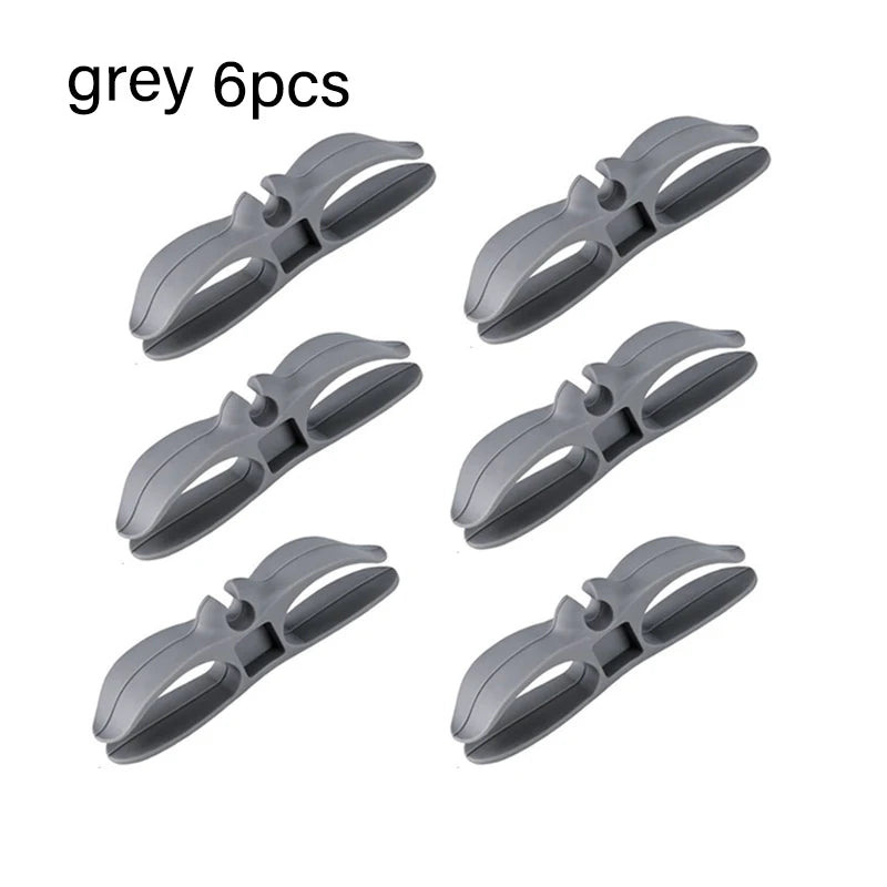 6 Piece Gray Cable Organizer Wire Winder Cord Holder Kitchen Appliance Cable Management