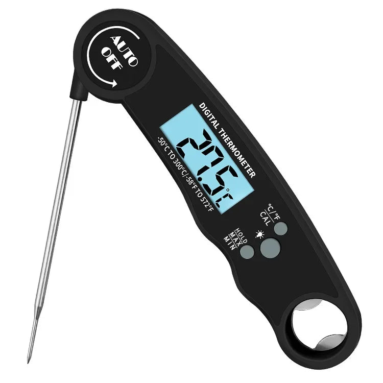 Portable Digital Kitchen Thermometer with Foldable Probe for Meat BBQ Oven and Cooking