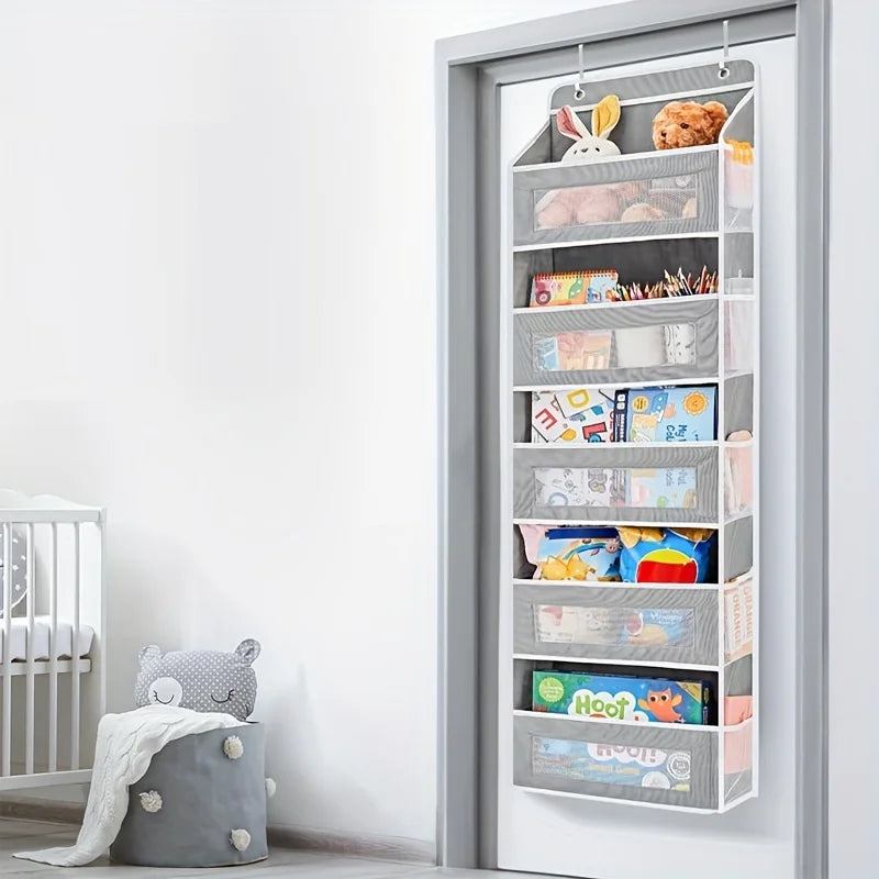 5 Shelf Gray Hanging Storage Organizer Over Door 5 Pocket Rack
