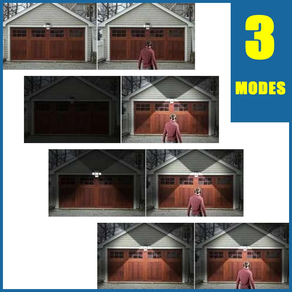 Solar Powered LED Security Light with Motion Sensor Adjustable Panels IP65 Waterproof 122 LED