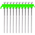 10 Piece Green Tent Stakes Heavy Duty Carbon Steel Spiral Ground Anchors for Camping Canopies and Tarps