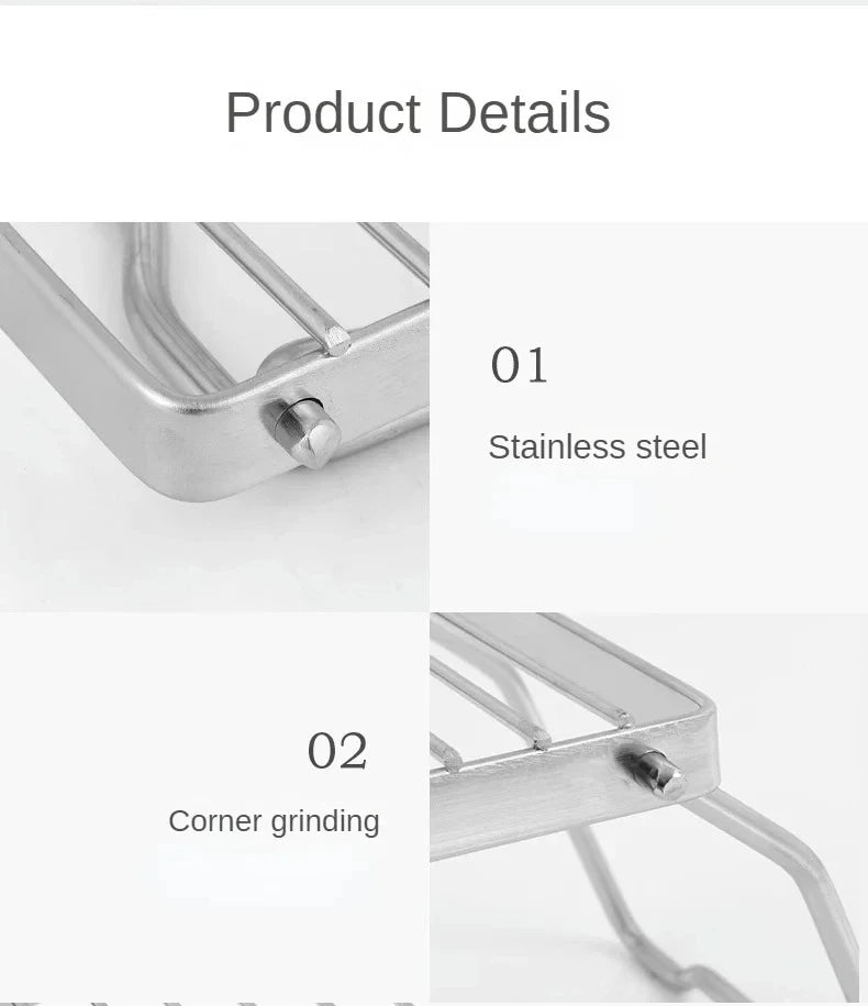 2 Piece Foldable Stainless Steel Camping Stove Holder BBQ Grill Stand