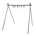 Portable Large Camping Hanging Rack Foldable Aluminum Alloy Cookware Storage Rack with Hooks for BBQ Hiking and Picnic