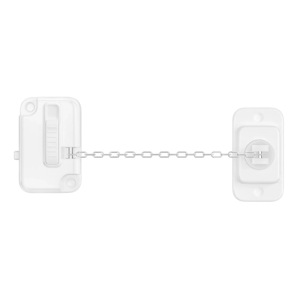 Adjustable Window and Door Restrictor Lock with Chain for Cabinets Refrigerators and Home Use