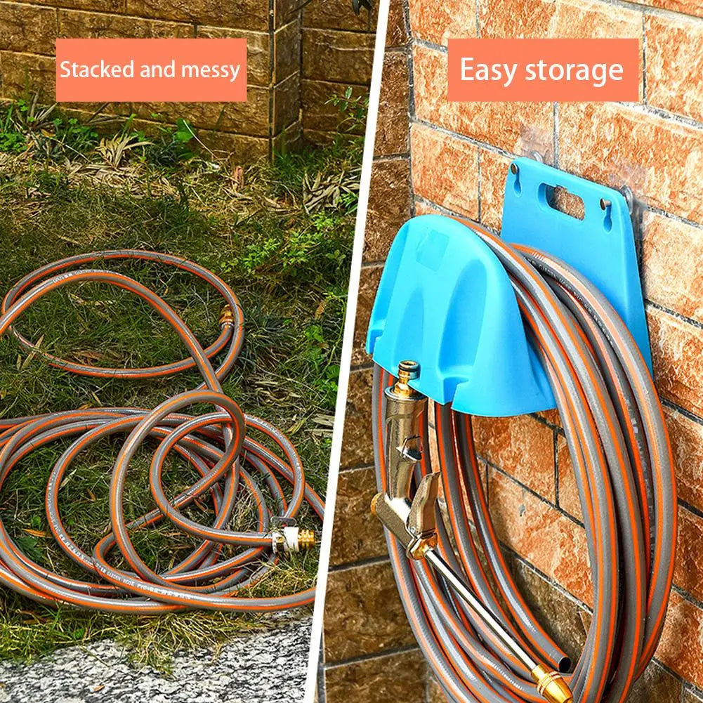 Garden Hose Holder Blue Wall Mounted Hose Storage Rack for Irrigation Hose Pipe and Watering Accessories