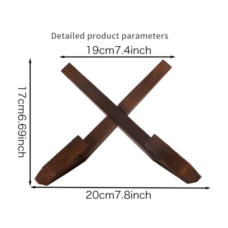 Dark Brown Wooden Cookbook Stand Foldable Book Tablet and Record Display Holder