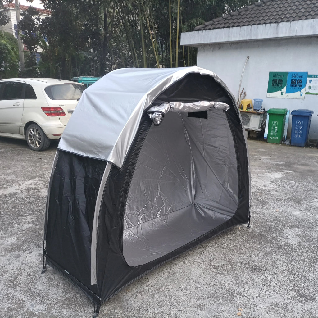 Waterproof Bicycle Storage Tent Black with Rainfly Portable Outdoor Shelter for 2 to 3 Bikes Garden Equipment