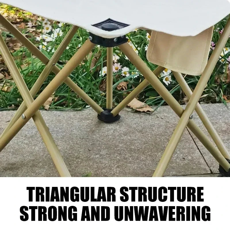 Portable Folding Camping Chair White Lightweight Outdoor Chair with Storage Pocket and Carry Bag