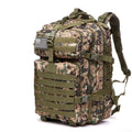 50L Green Camouflage Waterproof Tactical Backpack with Molle Webbing for Hiking Camping Trekking and Travel
