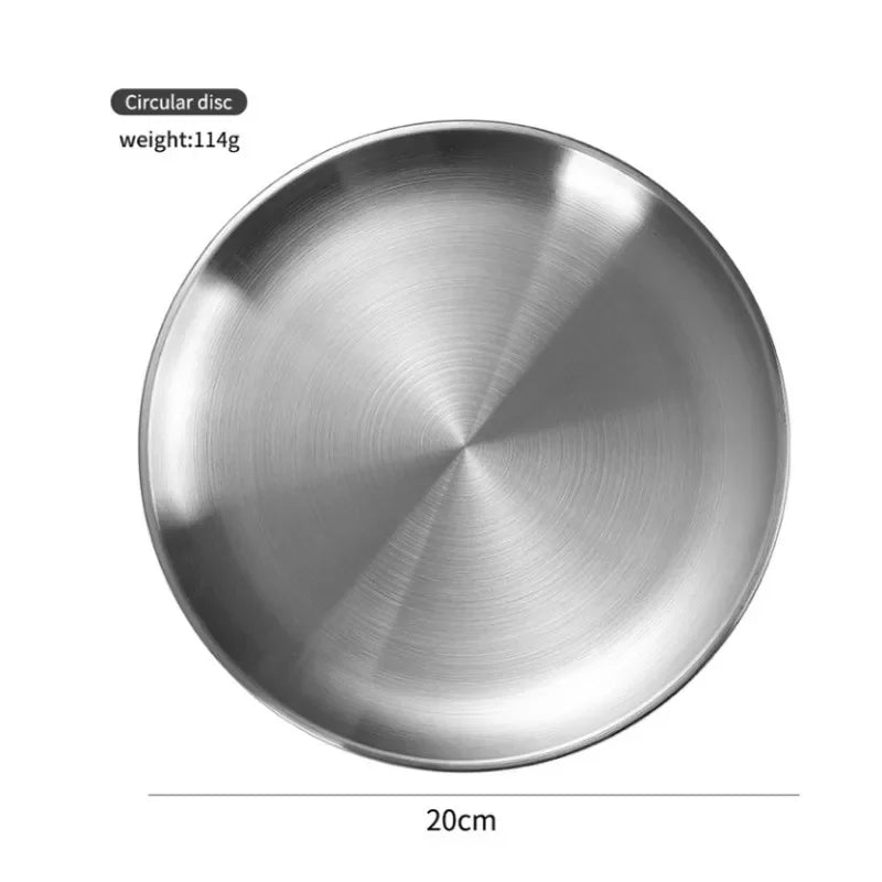 Portable 2 Person Picnic Dinnerware Set Stainless Steel Plates Cutlery Kit with Storage Case for Camping