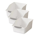 3 Piece Large Under Sink Organizer with Wheels Pull-Out Storage Bins White Kitchen Cabinet Organizer