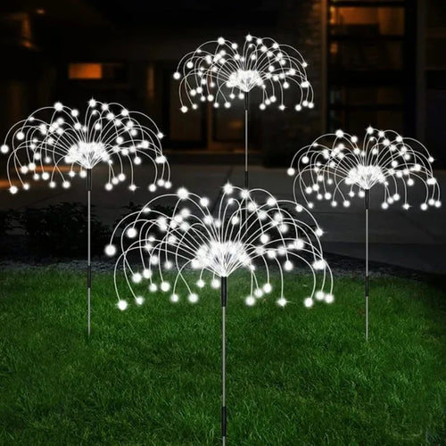 1 Piece Solar Firework Lights 150 LED White Waterproof Garden Stake Light for Outdoor Decoration