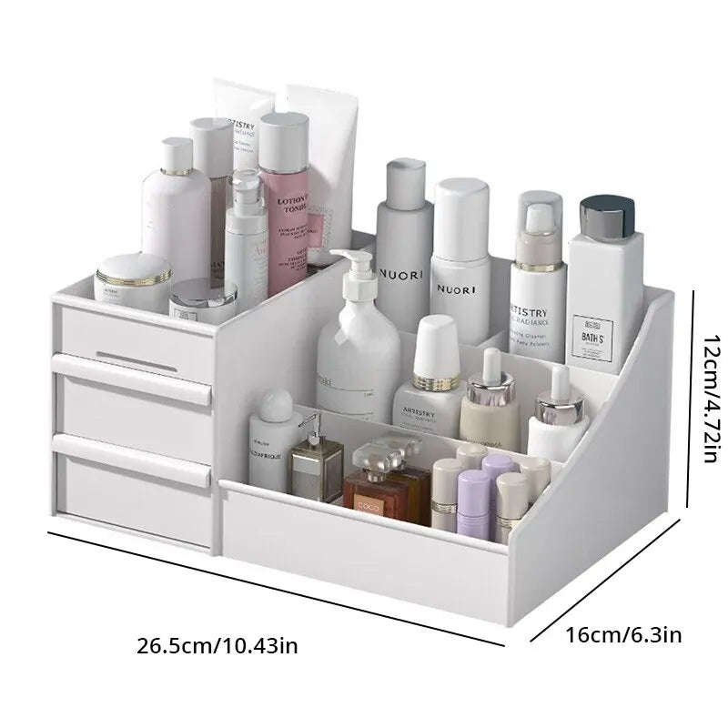 1 Piece White Drawer Makeup Storage Box Desktop Organizer for Cosmetics Skincare