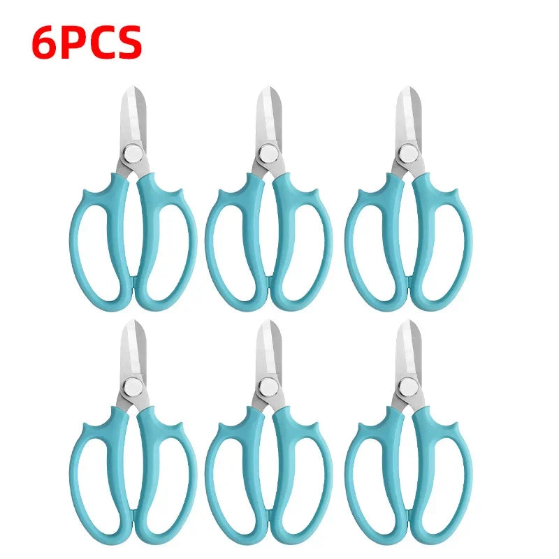 6 Piece Blue Bonsai Scissors Pruning Shears Stainless Steel Floral Cutting Tool Set