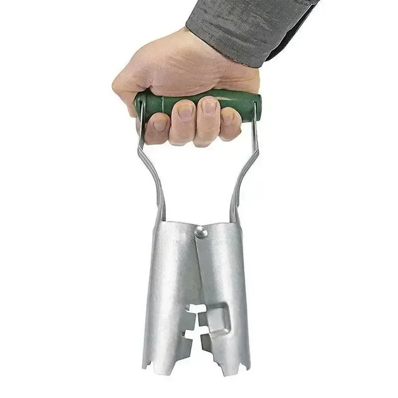 Seedling Planter Heavy Duty Steel Hole Digging Tool with Dark Green Handle for Seedling Transplanting and Planting