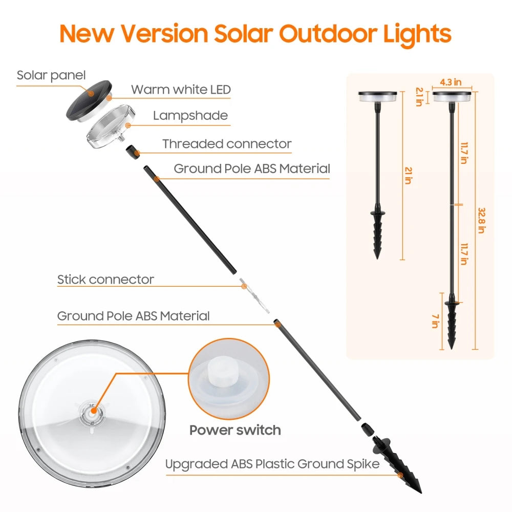2 Piece Solar Swaying Pathway Lights Outdoor IP65 Waterproof Garden Lawn Decor Lights