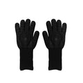 2 Piece BBQ Gloves Black Heat Resistant Non-Slip Cooking Gloves for Grilling Baking and Outdoor Cooking