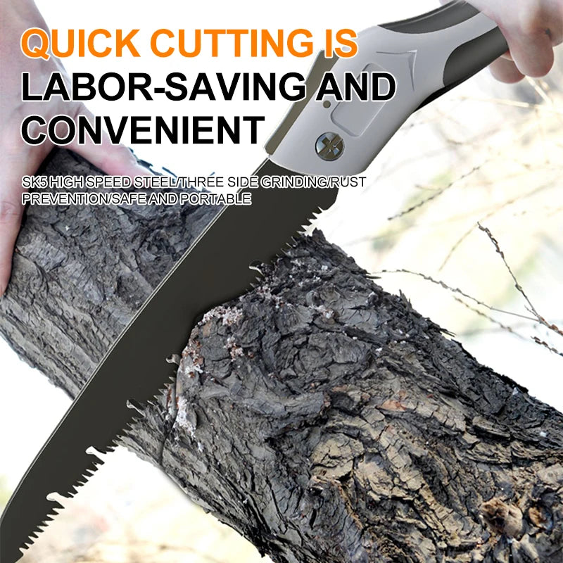 200-299mm Folding Hand Saw with Sharp Steel Blade for Wood Cutting Camping Gardening and Outdoor Use