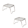 2 Piece Foldable Stainless Steel Camping Stove Holder BBQ Grill Stand