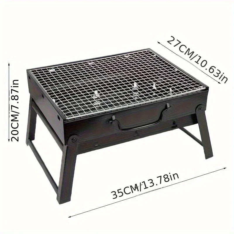 Portable Stainless Steel Charcoal BBQ Grill Mini Outdoor Cooker for Camping Picnic