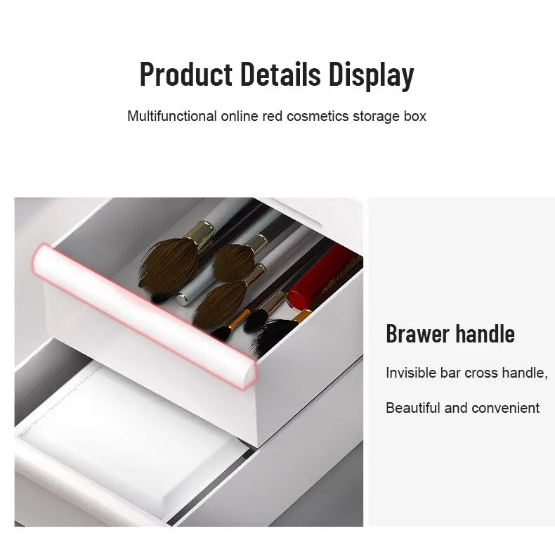 1 Piece White Drawer Makeup Storage Box Desktop Organizer for Cosmetics Skincare