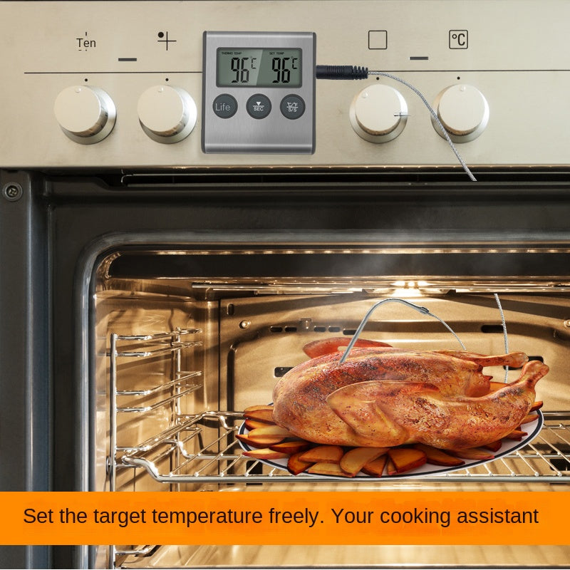 Digital Kitchen Thermometer with Stainless Steel Probe for BBQ Grill Oven Meat Cooking