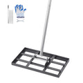 Carbon Steel Lawn Leveling Rake Heavy Duty Ground Soil Leveler 10x17x78in Adjustable Handle
