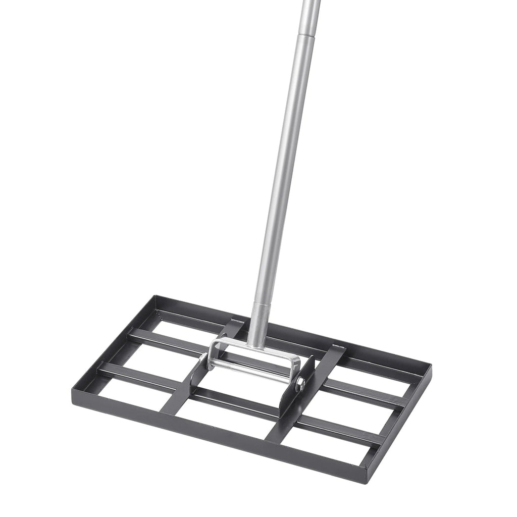 Carbon Steel Lawn Leveling Rake Heavy Duty Ground Soil Leveler 10x30x84inch Adjustable Handle