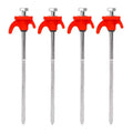 4 Piece Red Tent Stakes Heavy Duty Carbon Steel Spiral Ground Anchors for Camping Canopies and Tarps