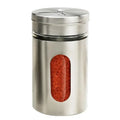 Stainless Steel Spice Shaker Seasoning Storage Jar with Viewing Window for Salt Pepper Herbs