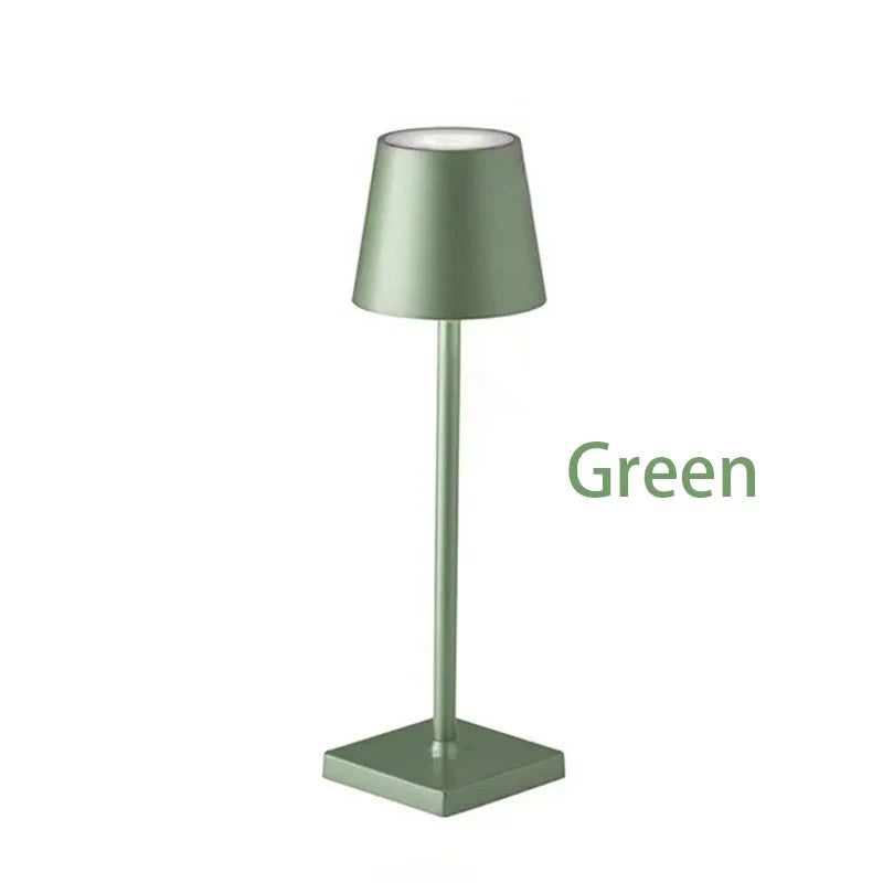 LED Touch Green Table Lamp 3 Color Dimmable USB Powered Desk Bedside Light