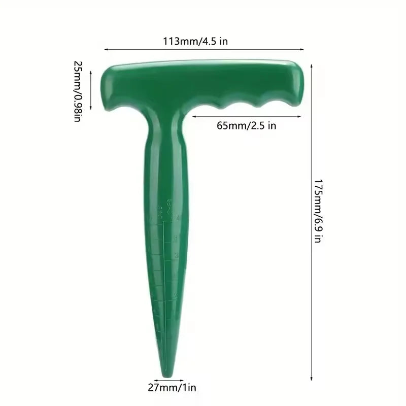 Handheld Garden Hole Puncher Seed Planting Dibber with Measurement Scale Lightweight Soil Hole Maker Tool