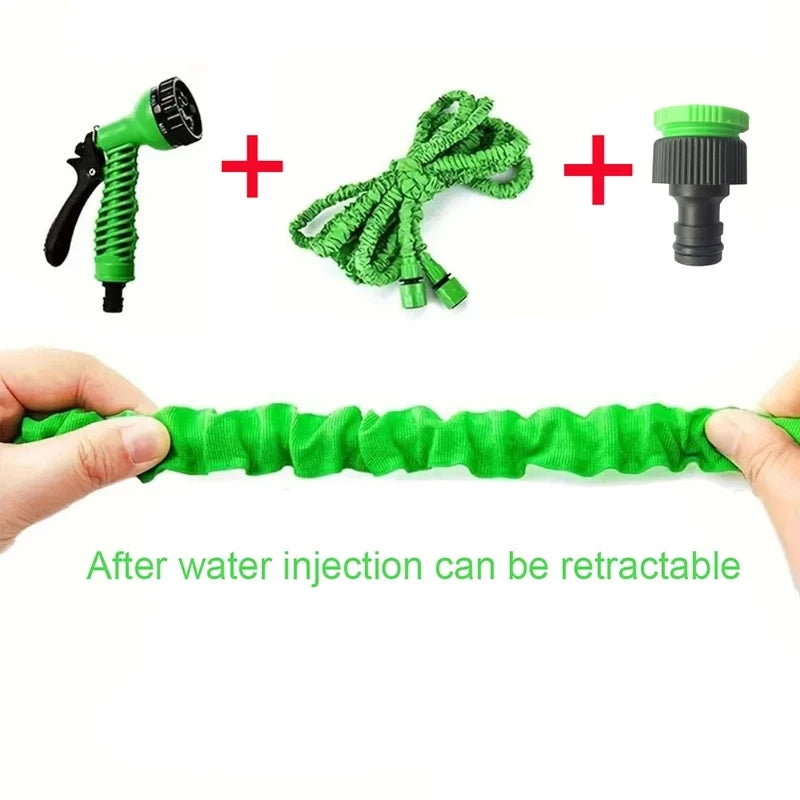 75FT Expandable Magic Garden Hose Green High Pressure Water Hose with 7 Spray Functions and Spray Gun