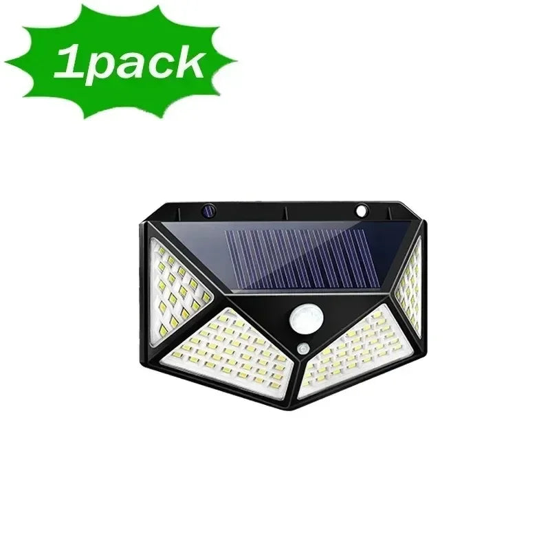 100 LED Solar Motion Sensor Light Outdoor IP65 Waterproof Wall Security Light