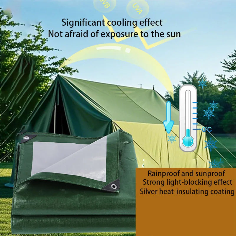 3m x 3m Waterproof Heavy Duty Tarpaulin UV Resistant Rain Cover Sun Shade Tarp for Garden Camping and Outdoor Use