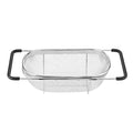 Stainless Steel Retractable Sink Colander Expandable Drain Basket with Rubber Handles