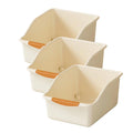 3 Piece Large Under Sink Organizer with Wheels Pull-Out Storage Bins Beige Kitchen Cabinet Organizer