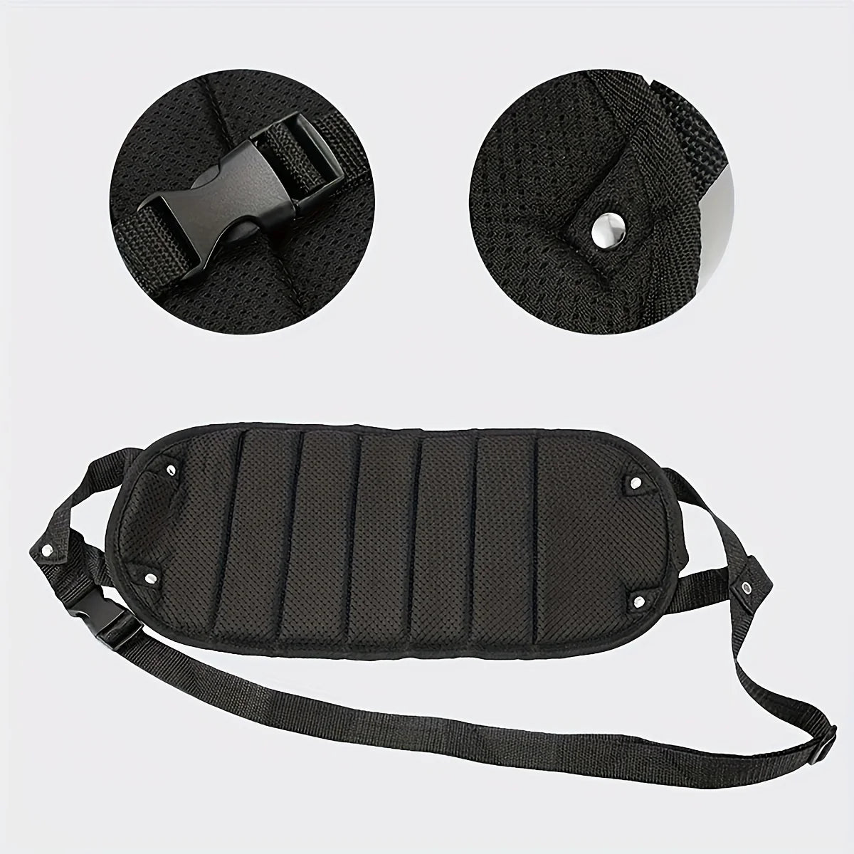 2 Piece Portable Adjustable Black Foot Hammock for Airplane Car and Office Hanging Leg Support with Storage Bag