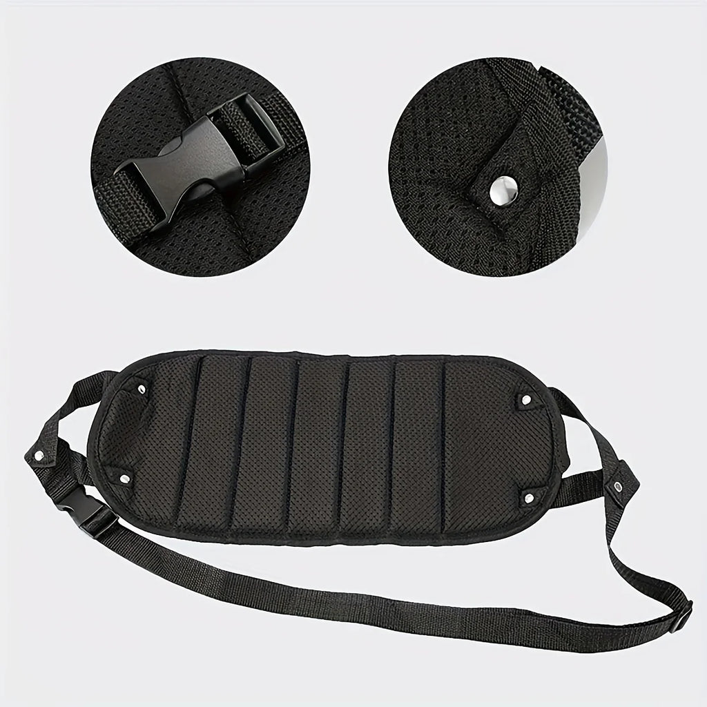 1 Piece Portable Adjustable Black Foot Hammock for Airplane Car and Office Hanging Leg Support with Storage Bag